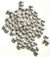 100 5x3mm Bright Silver Plated Oval Beads